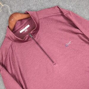 Greg Norman Mens XXL Quarter Zip Pullover Heather Maroon Golf Performance Shirt